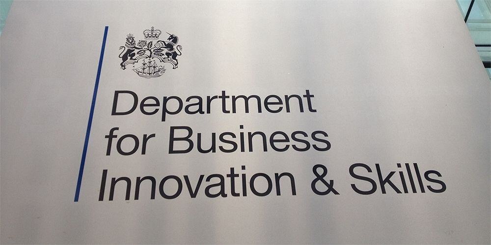 Sign for the Department for Business Innovation & Skills in the UK.